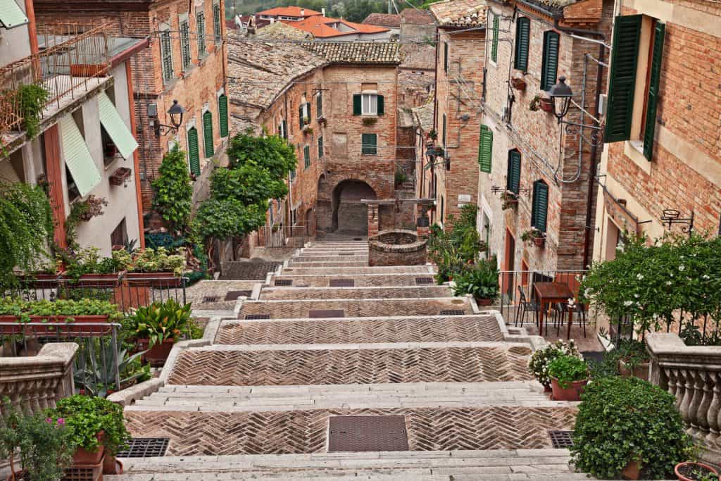 Corinaldo,,Ancona,,Marche,,Italy:,The,Long,Staircase,In,The,Downtown