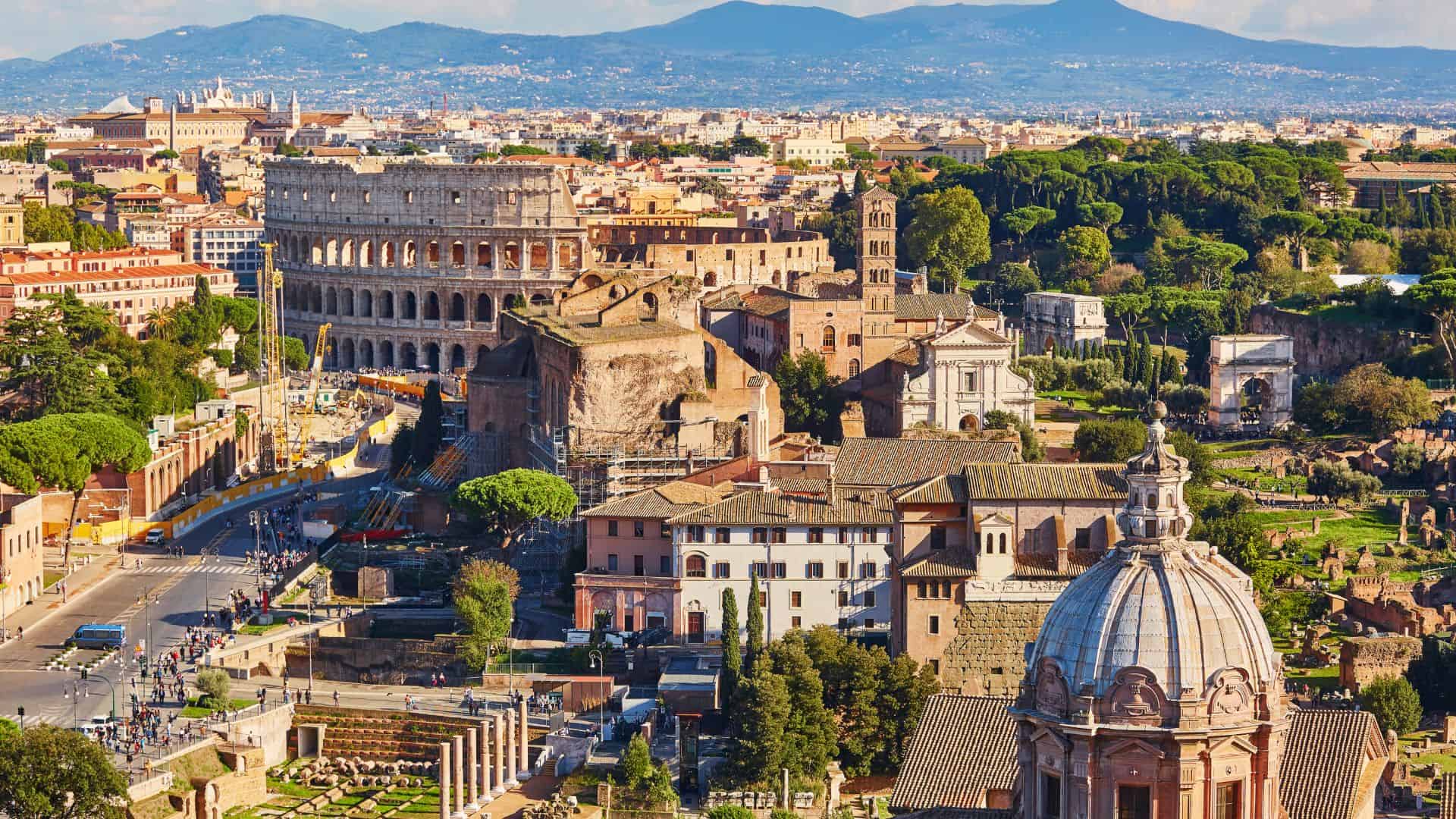 La città di Roma vista dall'alto