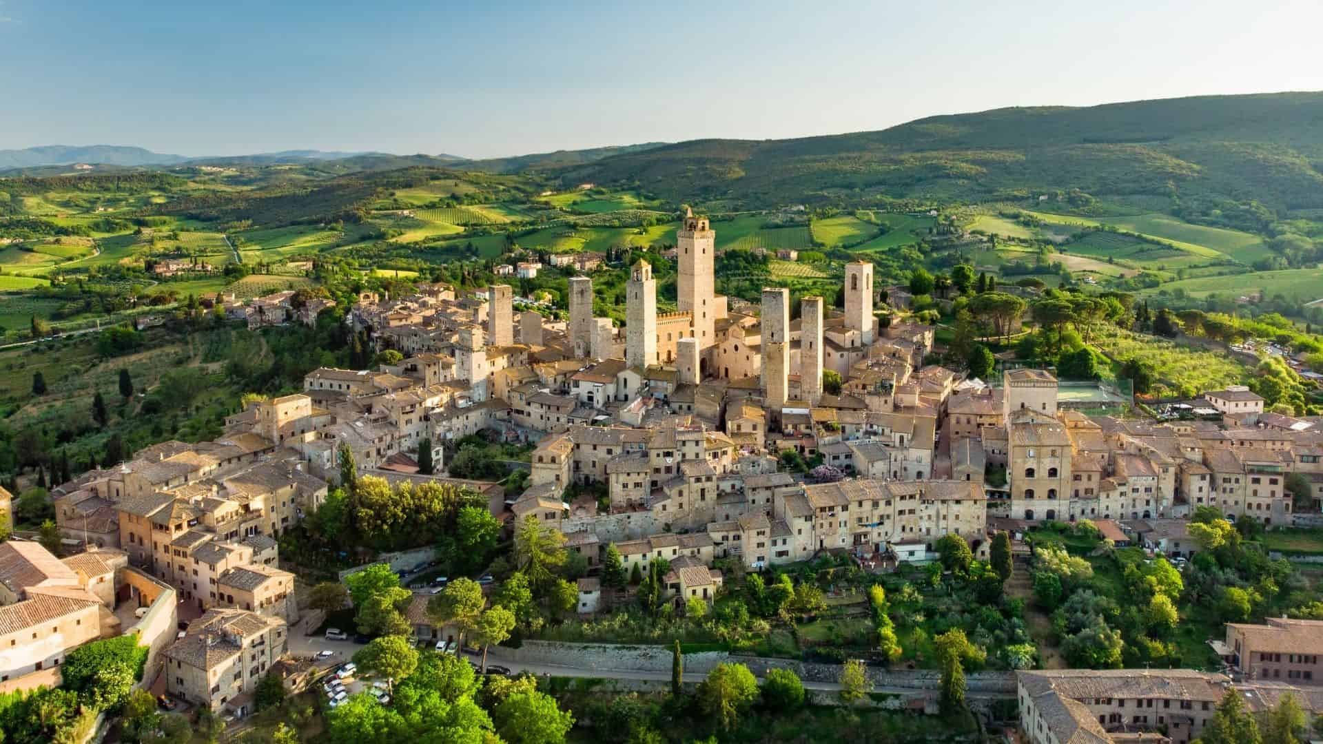 Vista dall'alto su San Gimignano