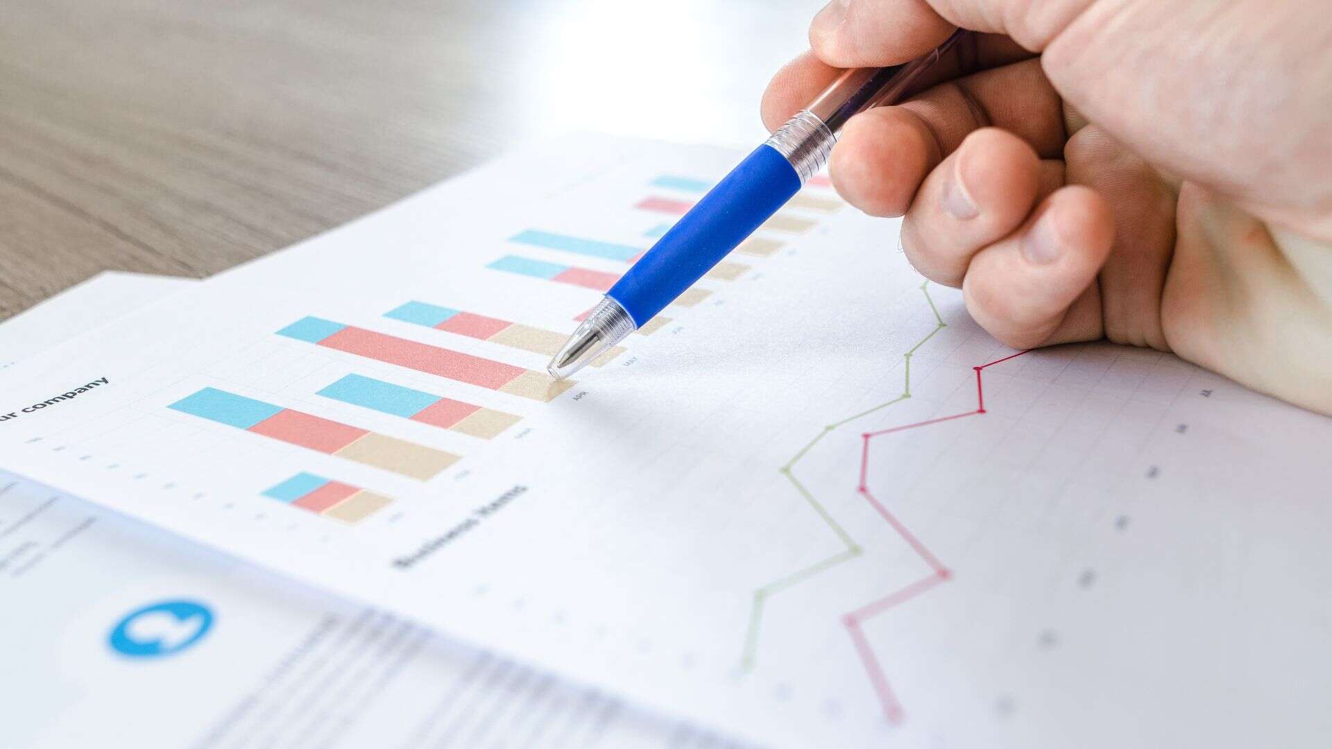 Foglio con una serie di grafici e statistiche