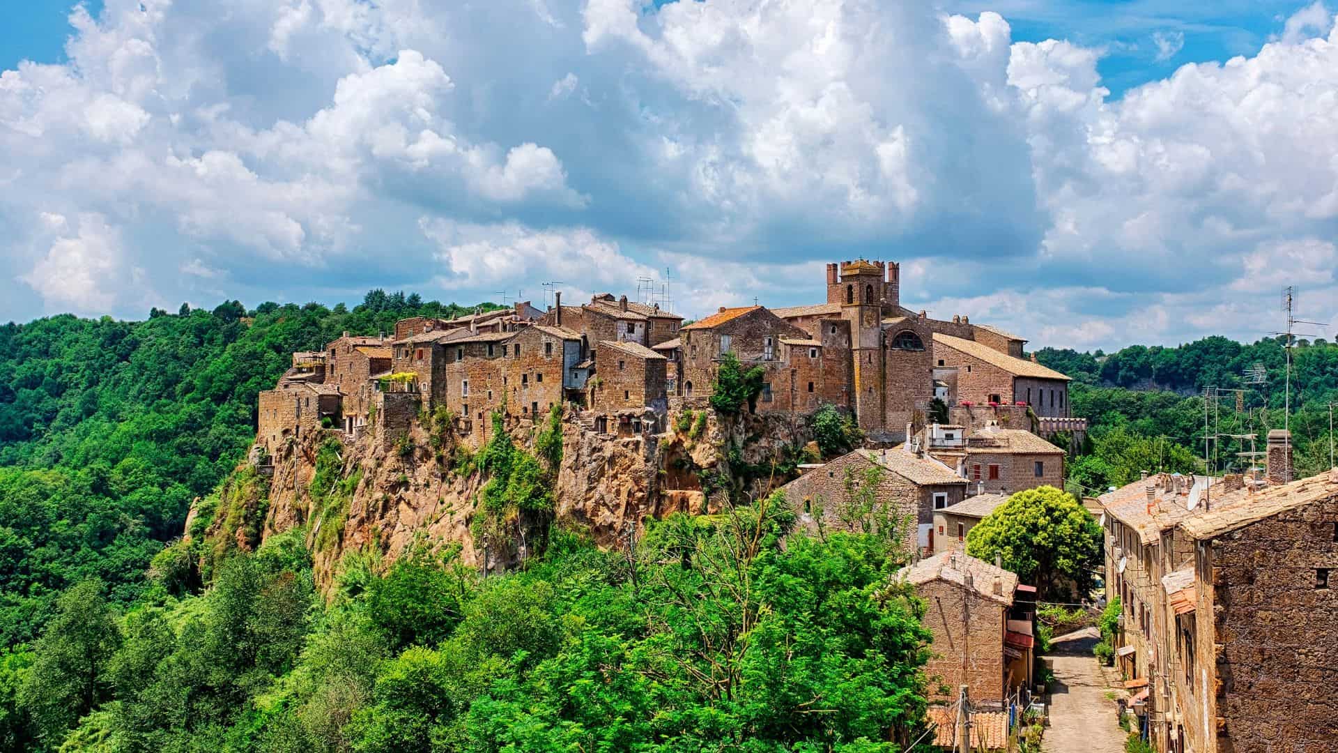 Panorama di Calcata nel Lazio