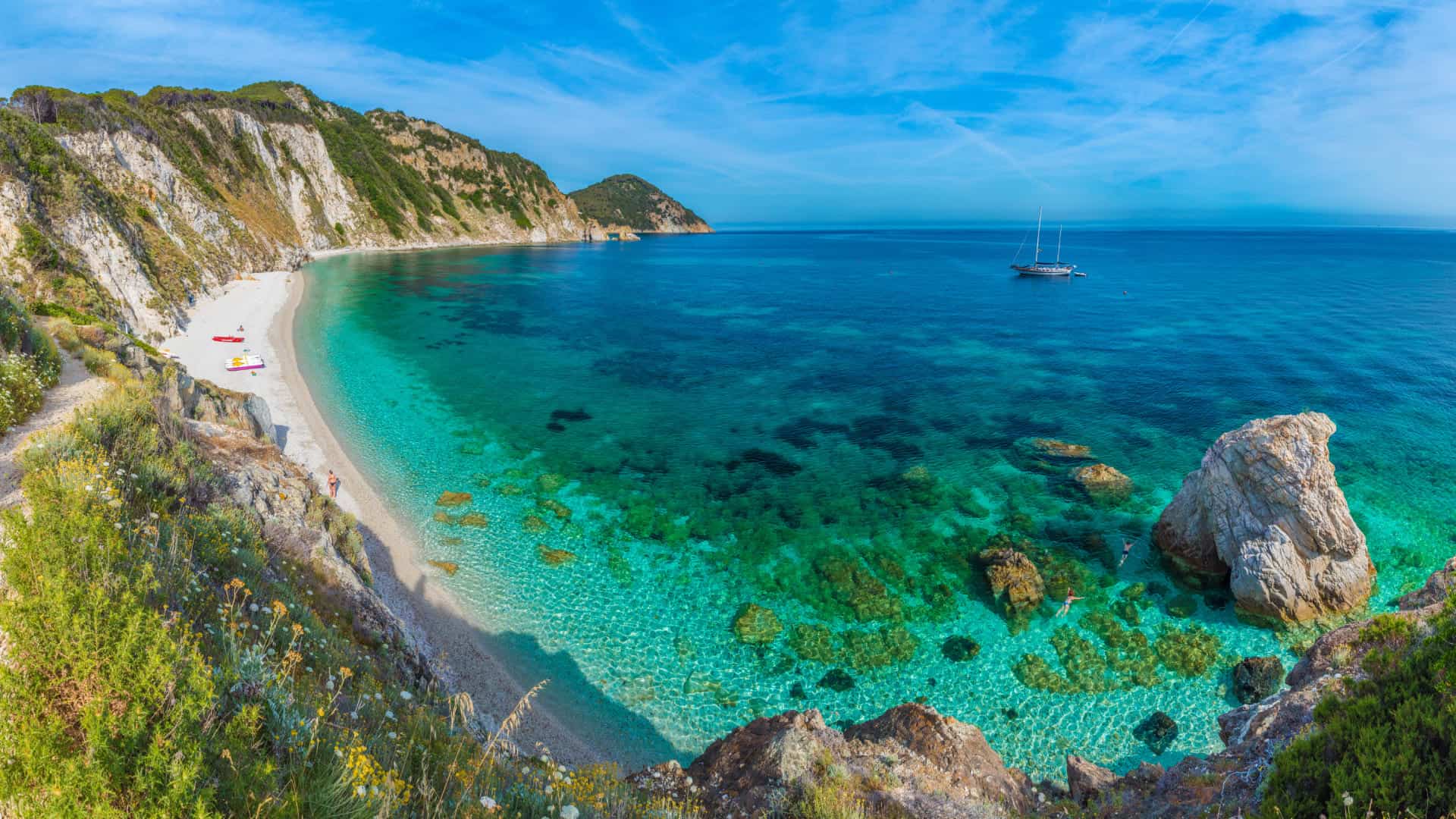 Panoramica sulla Spiaggia di Sansone nell'Isola d'Elba
