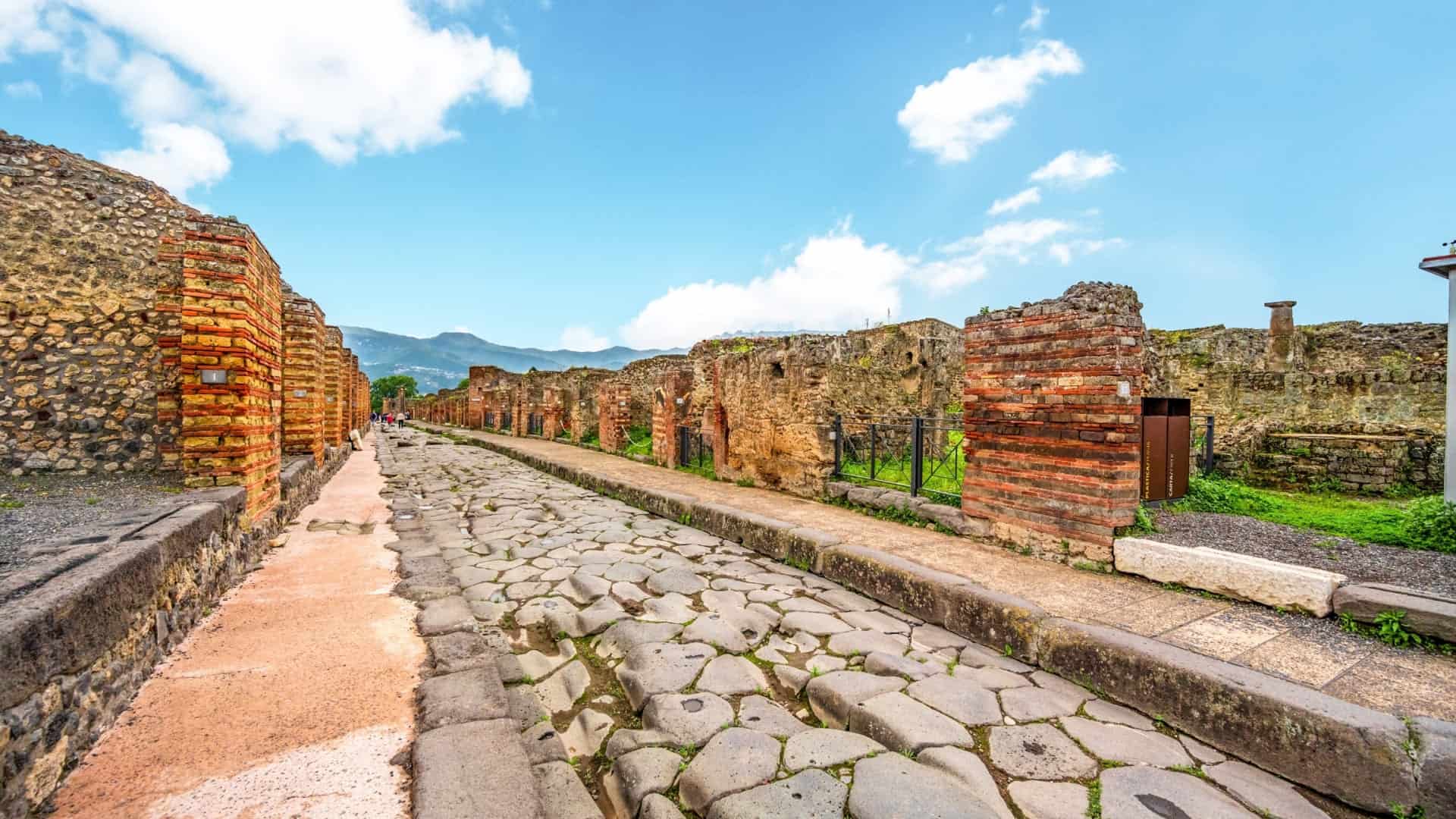 Una strada del Parco Archeologico di Pompei