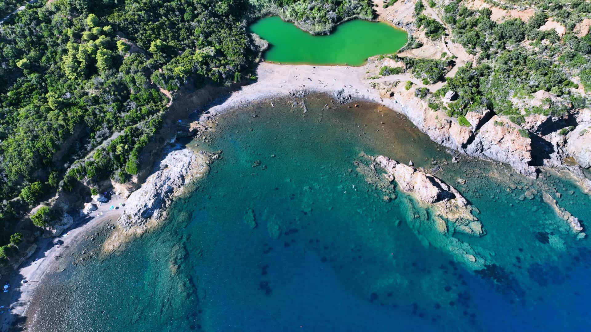 Foto panoramica dall'alto di Terranera nell'Isola d'Elba