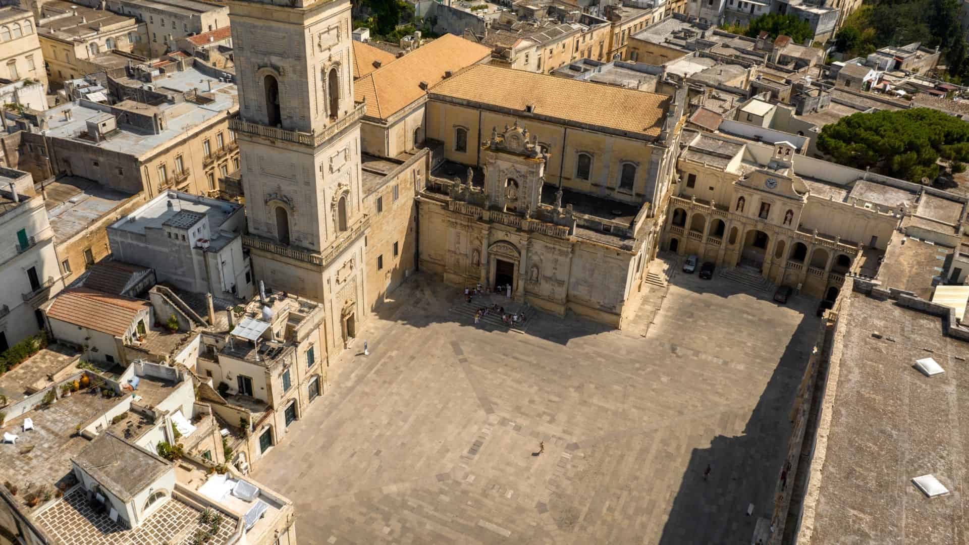 La piazza di Lecce vista dall'alto