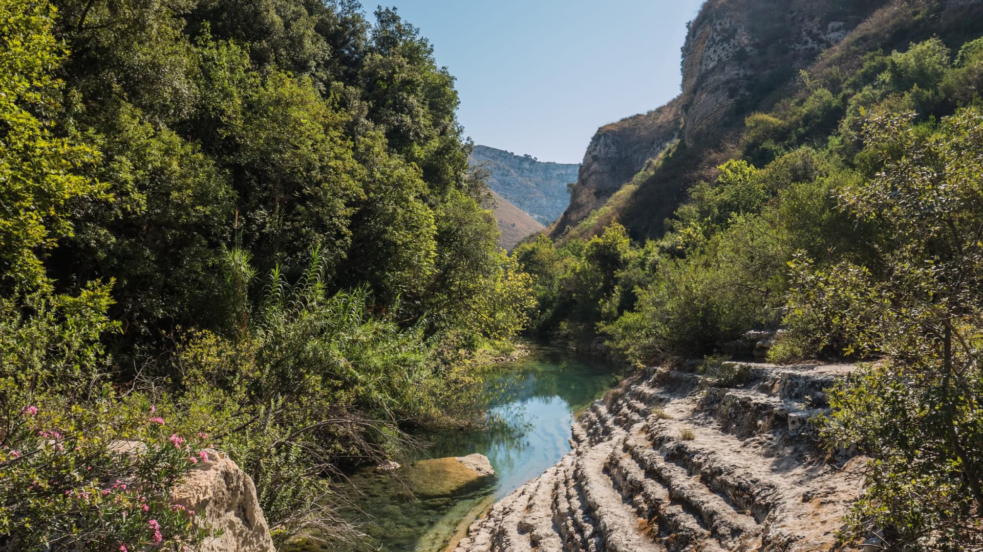 Un corso d'acqua di Cavagrande del Cassibile